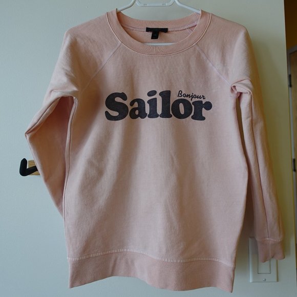 J.Crew J.Crew Peach Bonjour Sailor Sweatshirt top J1658 XXS XS OO - Picture 4 of 13
